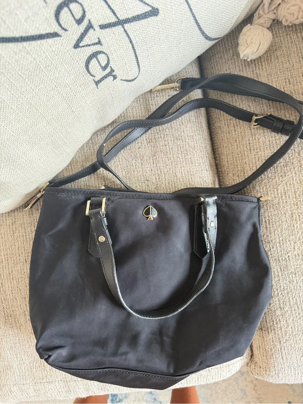 Kate Spade Black Nylon Tote Bag